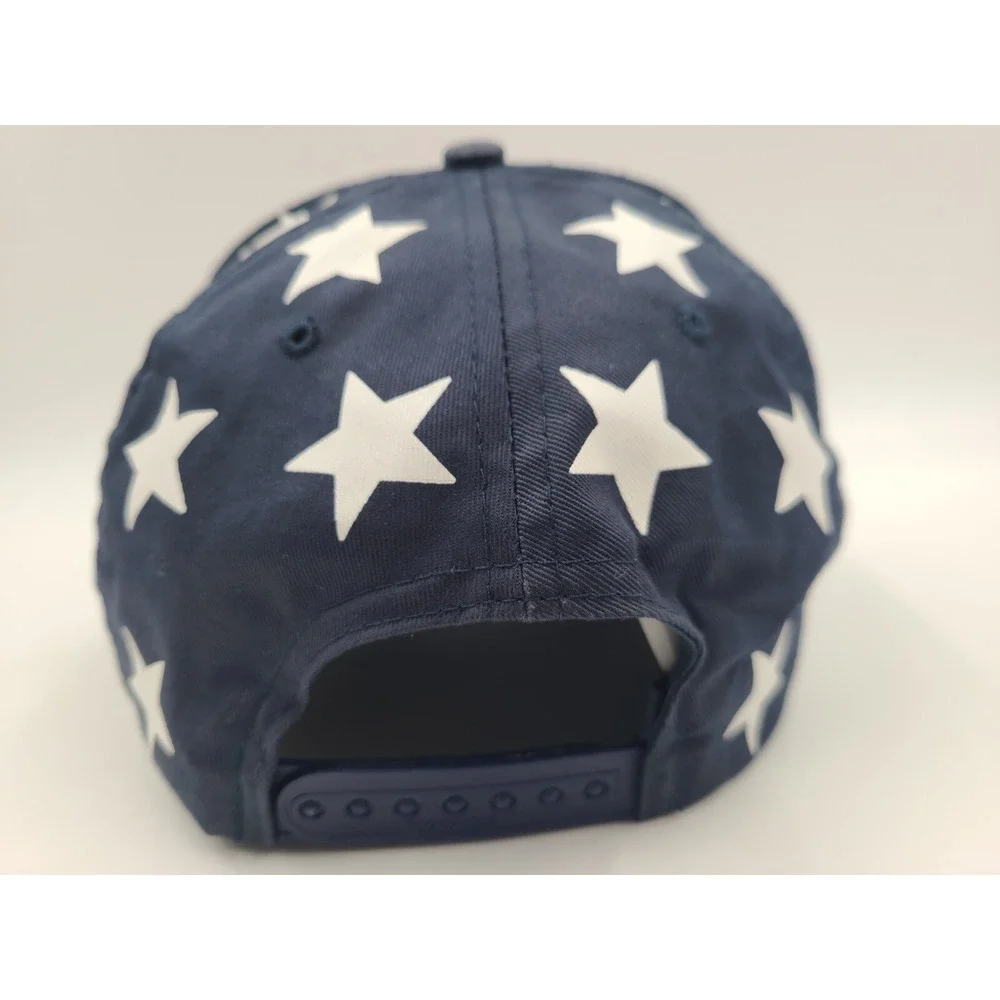 Vintage United States American Flag All Over Print Snapback Hat Cap USA Men Blue